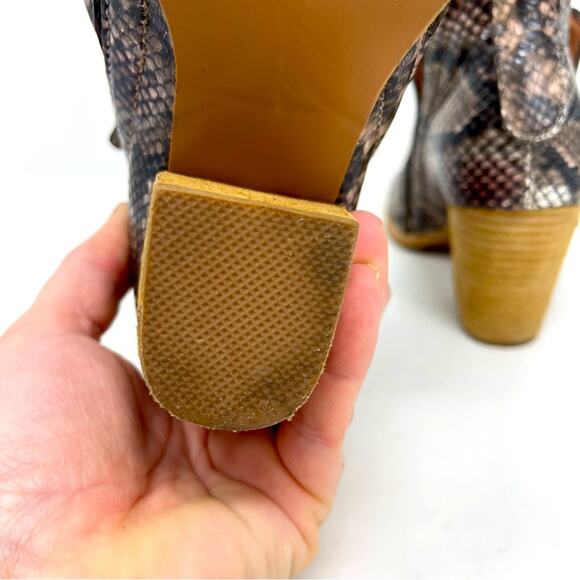 Jeffrey Campbell Snakeskin Open Sided Ankle Boots - Picture 10 of 10